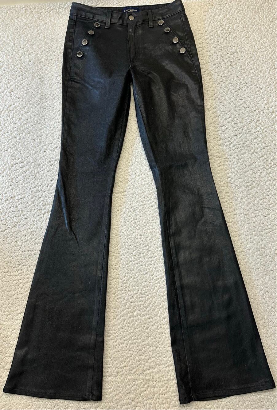Ramy Brook Helena High-rise Velvet Flare Jeans Size 24